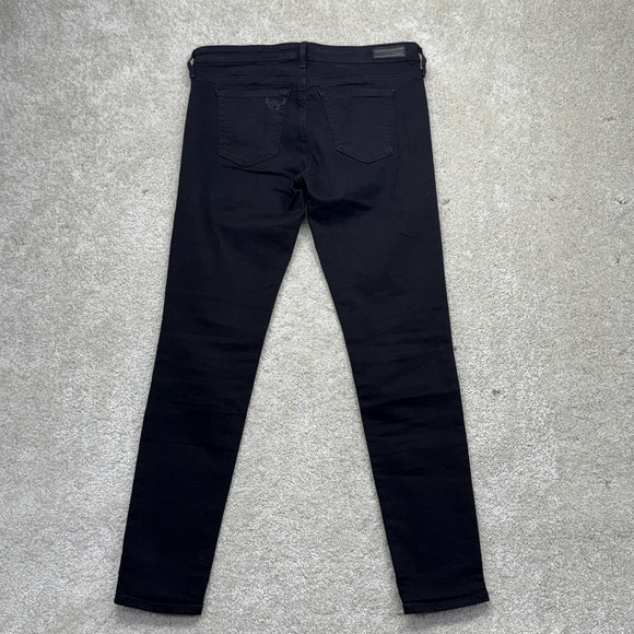 AG Adriano Goldschmied Legging Ankle Jeans Womens 29R Black Distressed Skinny - Picture 6 of 15